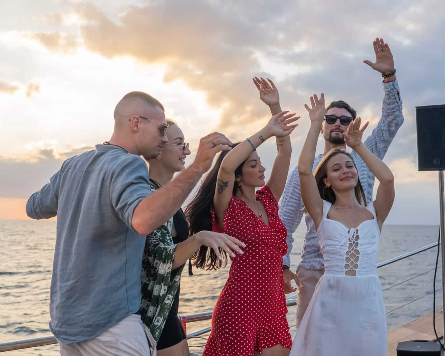 a group of people party on a luxury yacht