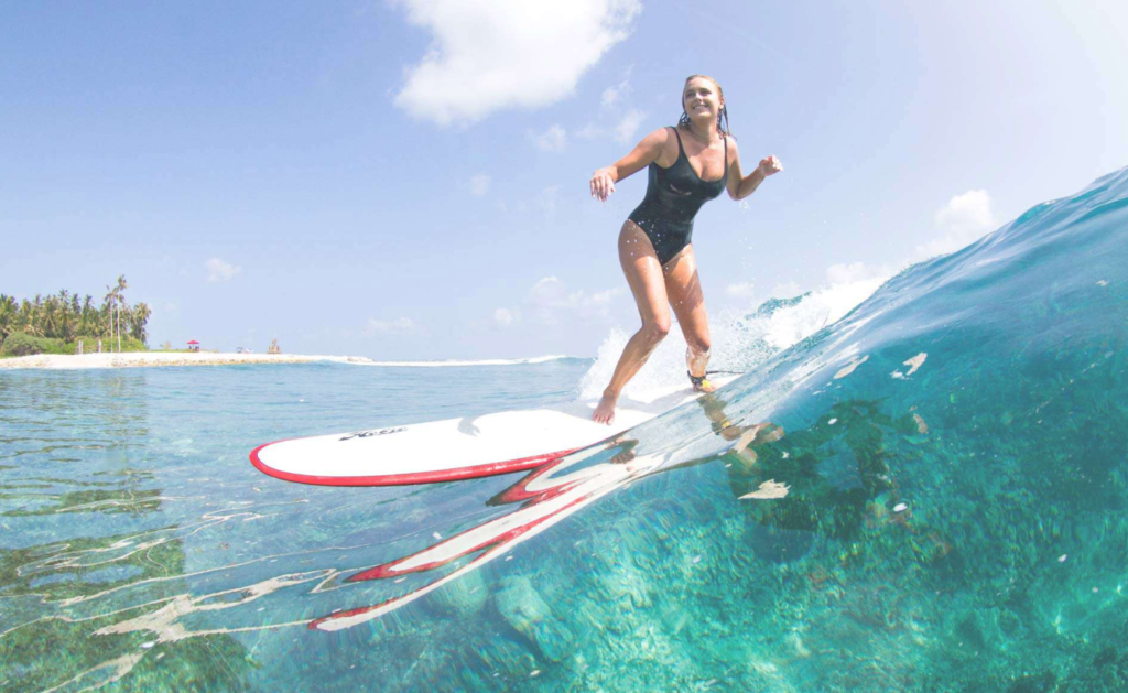 surfing in canggu
