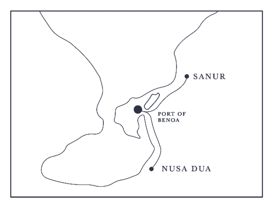 Route map spots in bali