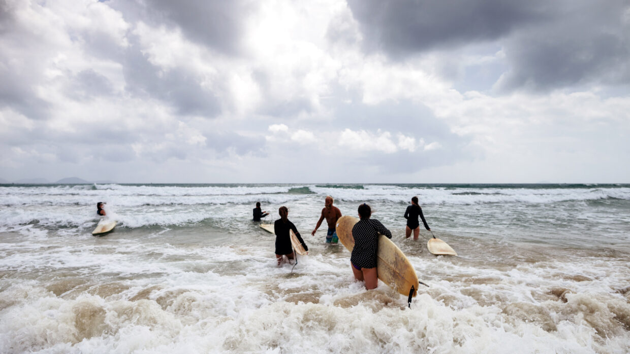 surfing in bali