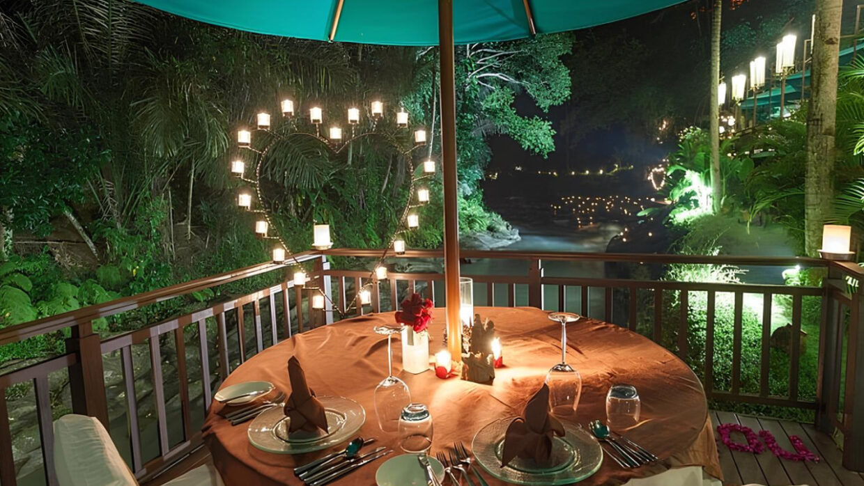 romantic dinner in bali at the samaya